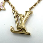 Louis Vuitton Necklace LV Iconic Enamel Monogram Flower Star Gold Pink