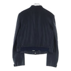 Hermes Series Button Optical Lambskin Single Rider's Jacket Navy — view 2