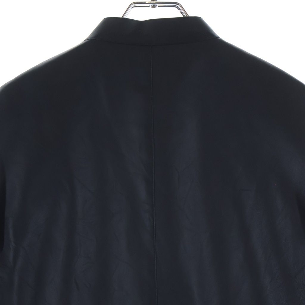 Hermes Series Button Optical Lambskin Single Rider's Jacket Navy — view 4