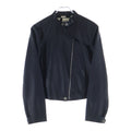 Hermes Series Button Optical Lambskin Single Rider's Jacket Navy
