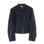 Hermes Series Button Optical Lambskin Single Rider's Jacket Navy