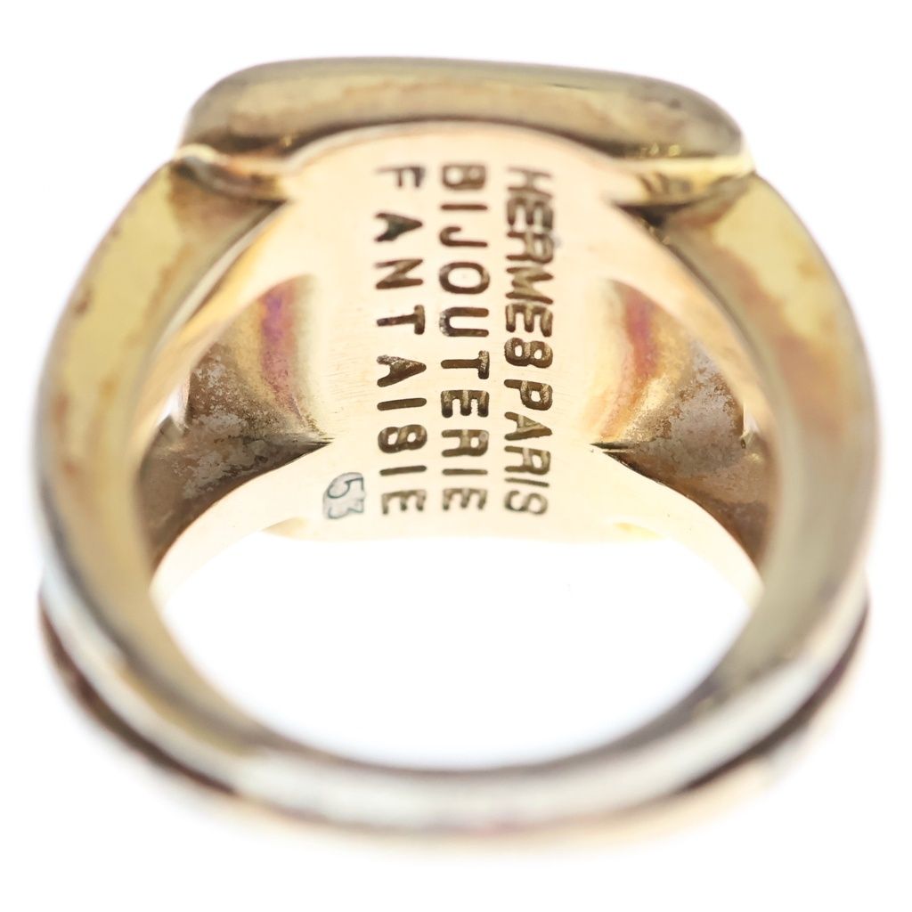 Hermes Bijouterie Fantaisie Corozo Ring Gold — view 6