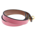 Hermes Kelly Double Tour Bracelet Swift Leather Rose Azalea Gold Pink — view 3