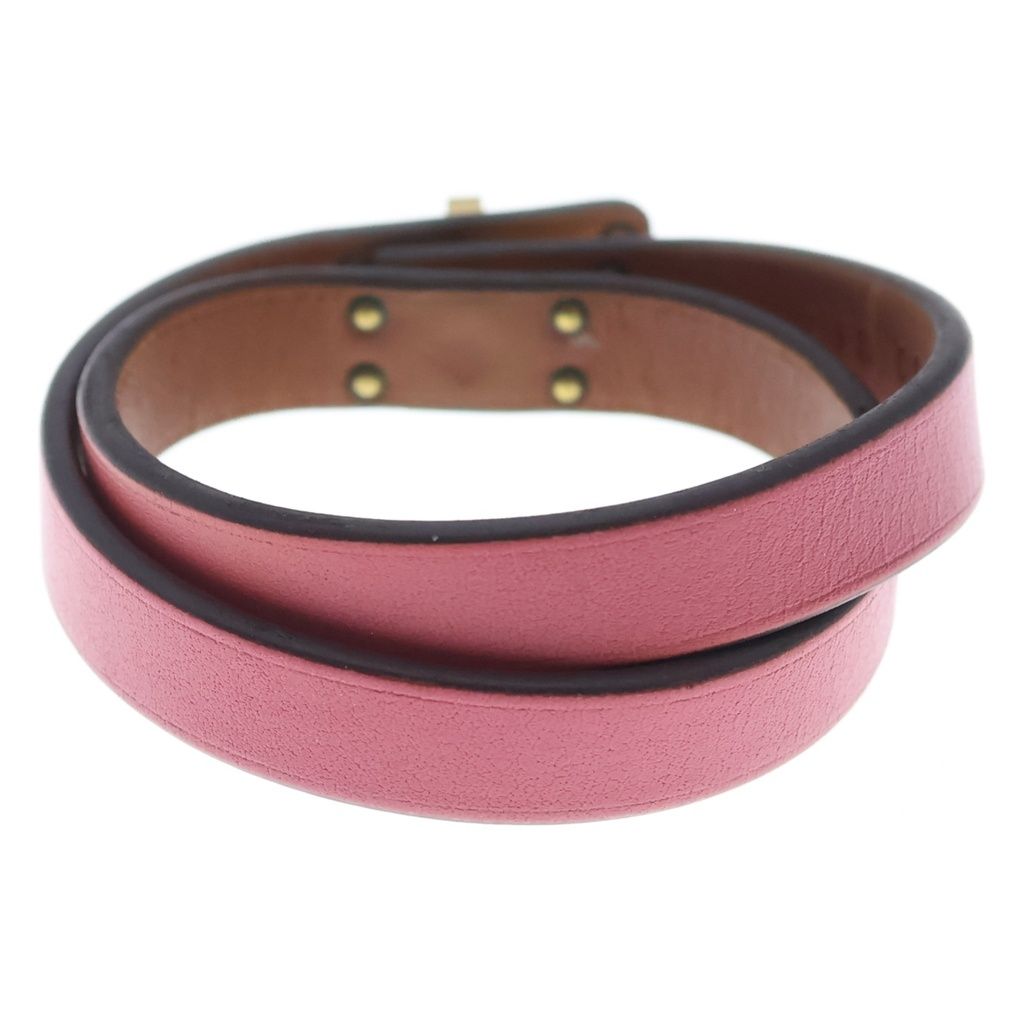 Hermes Kelly Double Tour Bracelet Swift Leather Rose Azalea Gold Pink — view 2