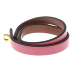 Hermes Kelly Double Tour Bracelet Swift Leather Rose Azalea Gold Pink — view 4
