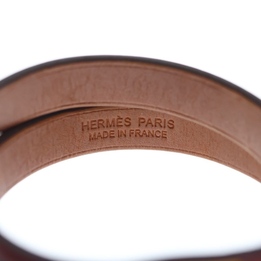 Hermes Kelly Double Tour Bracelet Swift Leather Rose Azalea Gold Pink — view 6