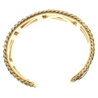 Chanel Logo Rhinestone Bangle Bracelet Gold — view 6