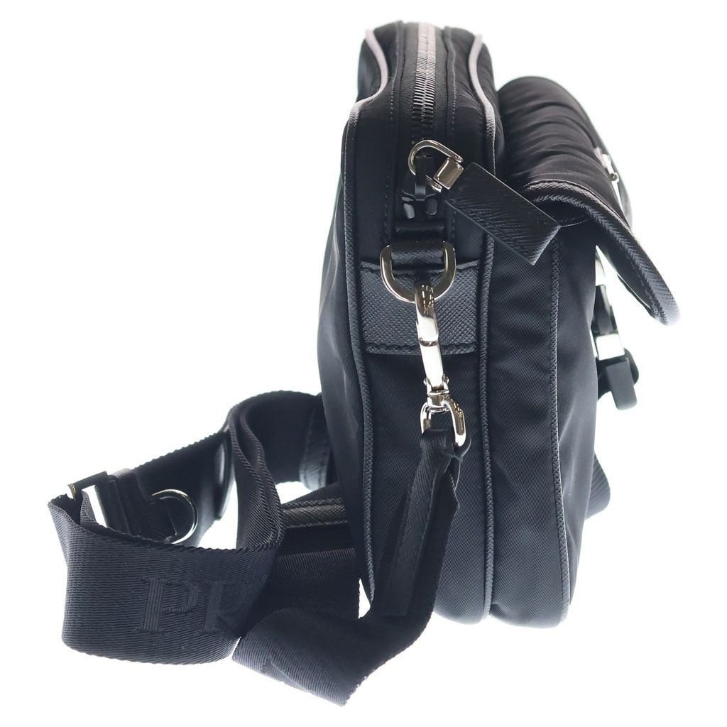 Prada Re-Nylon Saffiano Shoulder Bag Black Nylon Leather