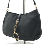 Prada Nylon Leather Shoulder Bag Black — view 2