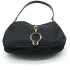Prada Nylon Leather Shoulder Bag Black — view 4