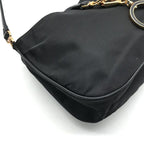 Prada Nylon Leather Shoulder Bag Black — view 5
