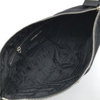 Prada Nylon Tessuto Leather Triangle Logo Shoulder Bag Black — view 8