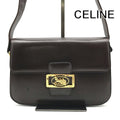 Celine Leather Carriage Vintage Shoulder Bag Brown