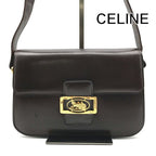 Celine Leather Carriage Vintage Shoulder Bag Brown