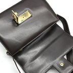 Celine Leather Carriage Vintage Shoulder Bag Brown — view 8