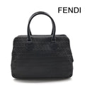 Fendi Zucchino Nylon Canvas Business Hand Bag Black