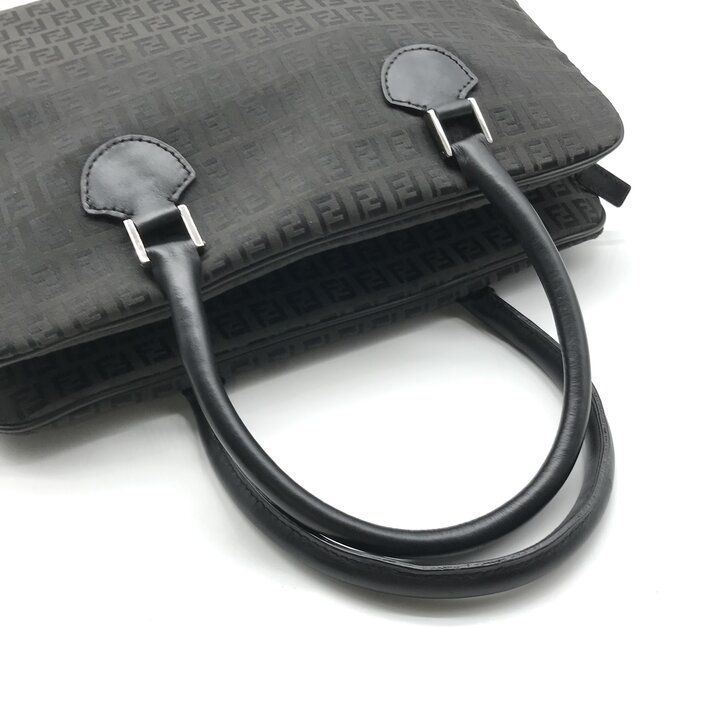 Fendi Zucchino Nylon Canvas Business Hand Bag Black — view 7