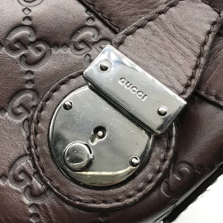 Gucci Guccissima Leather Shoulder Bag Brown — view 8