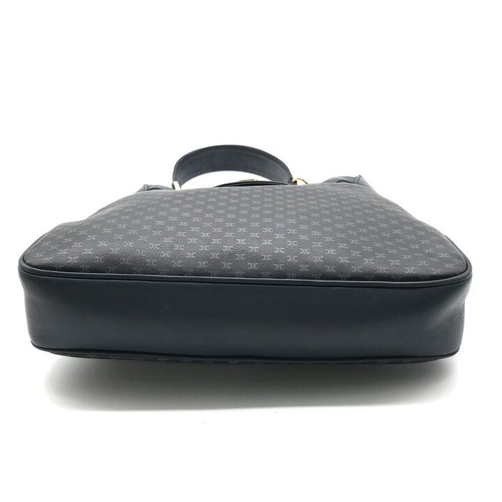 Celine Macadam Triomphe Turnlock Leather Shoulder Bag Navy — view 4