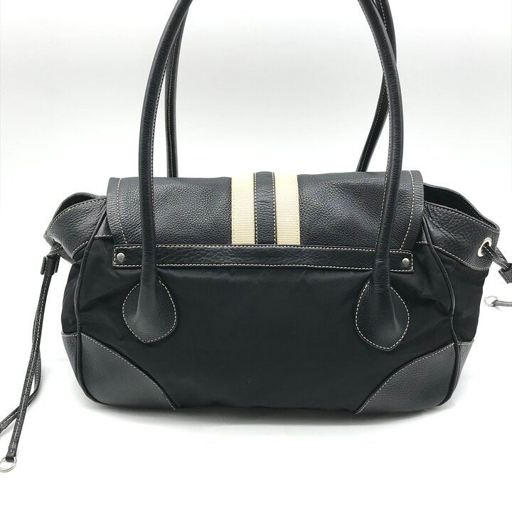 Prada Nylon Leather Belt Hand Bag Black — view 3