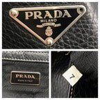 Prada Nylon Leather Belt Hand Bag Black — view 9