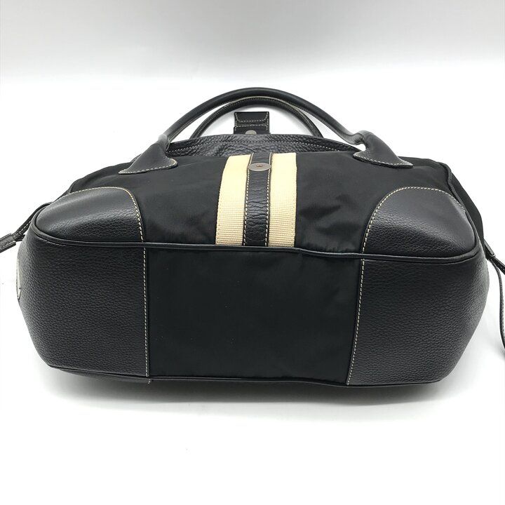 Prada Nylon Leather Belt Hand Bag Black — view 4