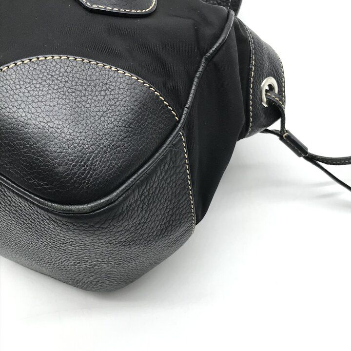 Prada Nylon Leather Belt Hand Bag Black — view 6