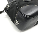 Prada Nylon Leather Belt Hand Bag Black — view 5