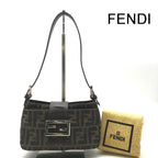 Fendi Zucca Mini Mamma Bucket Shoulder Bag Brown
