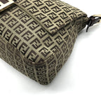 Fendi Zucchino Canvas Leather Shoulder Bag Brown — view 6