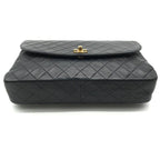 Chanel CC Logo Quilted Leather Turnlock Chain Shoulder Bag Black — view 4