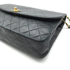 Chanel CC Logo Quilted Leather Turnlock Chain Shoulder Bag Black — view 6
