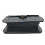 Chanel CC Logo Mini Quilted Lambskin Chain Shoulder Bag Black — view 3
