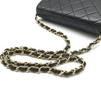 Chanel CC Logo Mini Quilted Lambskin Chain Shoulder Bag Black — view 6