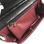 Chanel CC Logo Leather Half Moon Turnlock Chain Shoulder Bag Black — view 9