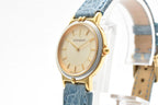 Saint Laurent 2200 YSL Logo Cassandra Watch Quartz Gold Dial Leather