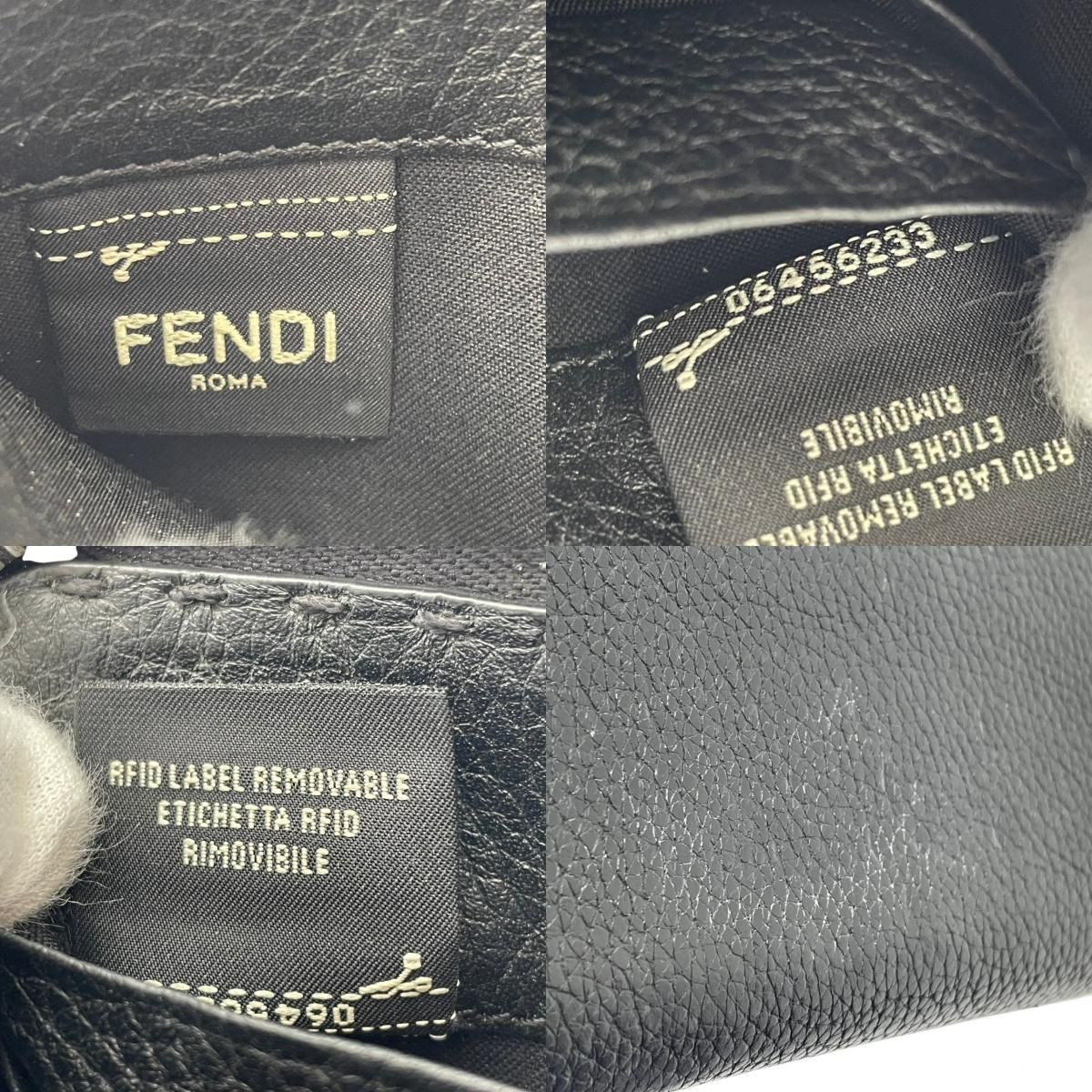 Fendi Wallet Selleria Zip Around Leather Marais the Black Silver Classic Simple — view 9