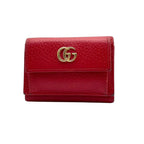 Gucci Wallet Petit Marmont GG Trifold Mini Compact Leather Rose Red Gold Double — view 2