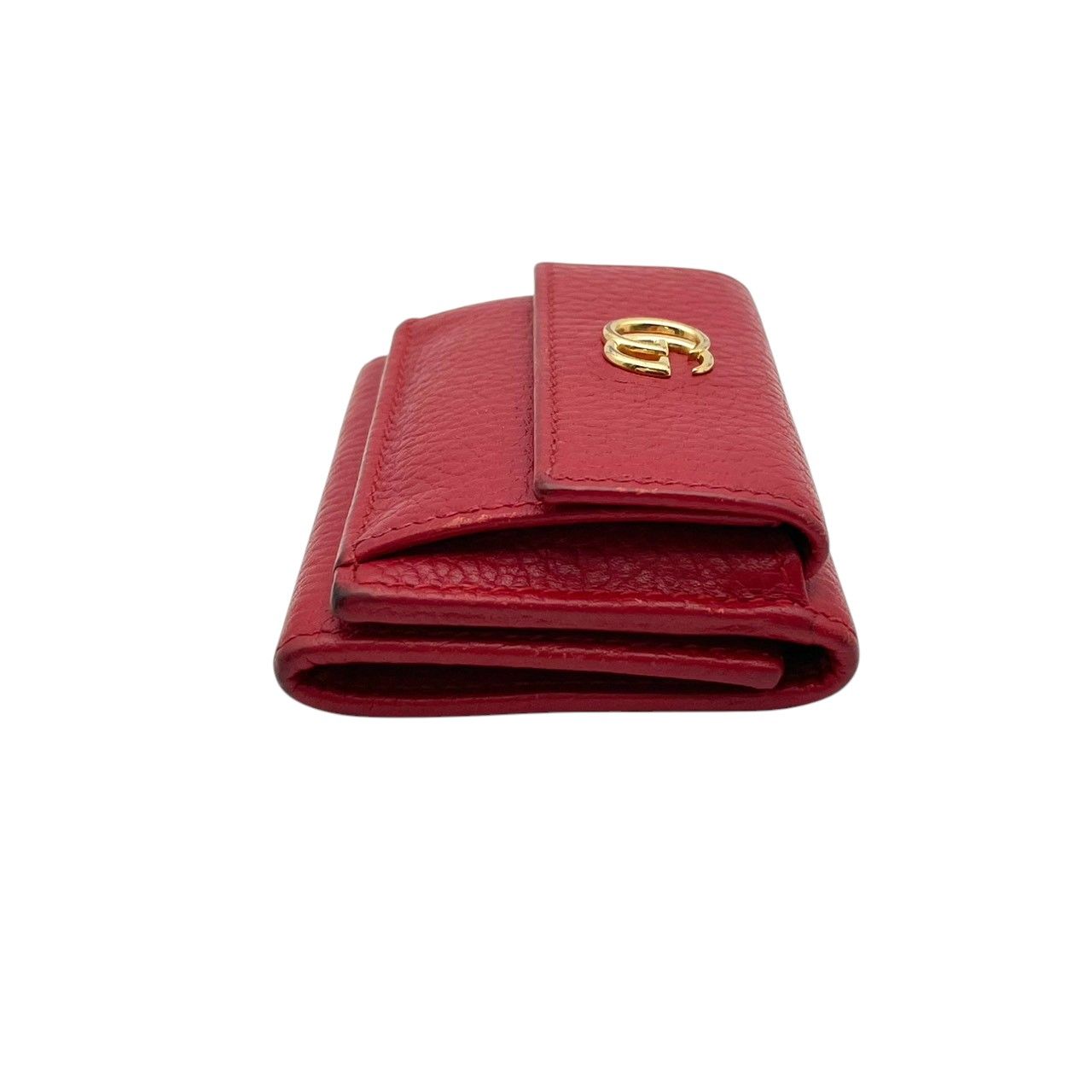 Gucci Wallet Petit Marmont GG Trifold Mini Compact Leather Rose Red Gold Double — view 5