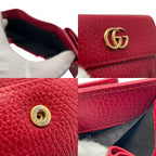 Gucci Wallet Petit Marmont GG Trifold Mini Compact Leather Rose Red Gold Double — view 9