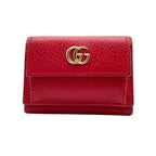 Gucci Wallet Petit Marmont GG Trifold Mini Compact Leather Rose Red Gold Double — view 3