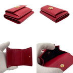 Gucci Wallet Petit Marmont GG Trifold Mini Compact Leather Rose Red Gold Double — view 8
