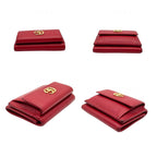 Gucci Wallet Petit Marmont GG Trifold Mini Compact Leather Rose Red Gold Double — view 7