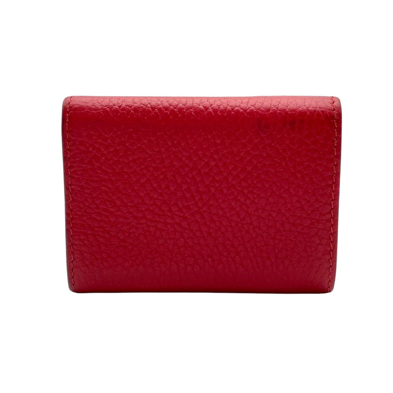 Gucci Wallet Petit Marmont GG Trifold Mini Compact Leather Rose Red Gold Double — view 4