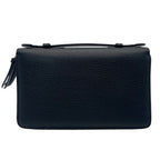 Gucci Wallet Swing Travel Case Bifold Double Zipper Zip Around Leather Black — view 3