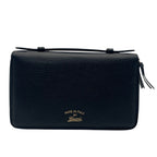 Gucci Wallet Swing Travel Case Bifold Double Zipper Zip Around Leather Black — view 2
