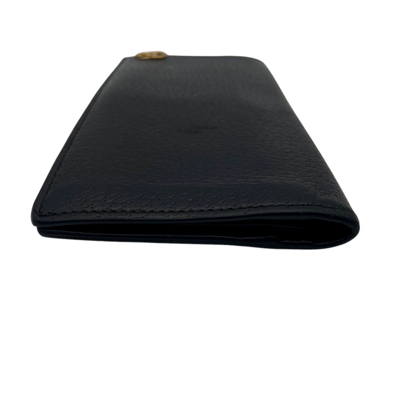 Gucci Wallet GG Marmont Bifold Billfold Leather Black Gold Interlocking Classic — view 4