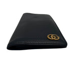 Gucci Wallet GG Marmont Bifold Billfold Leather Black Gold Interlocking Classic — view 7