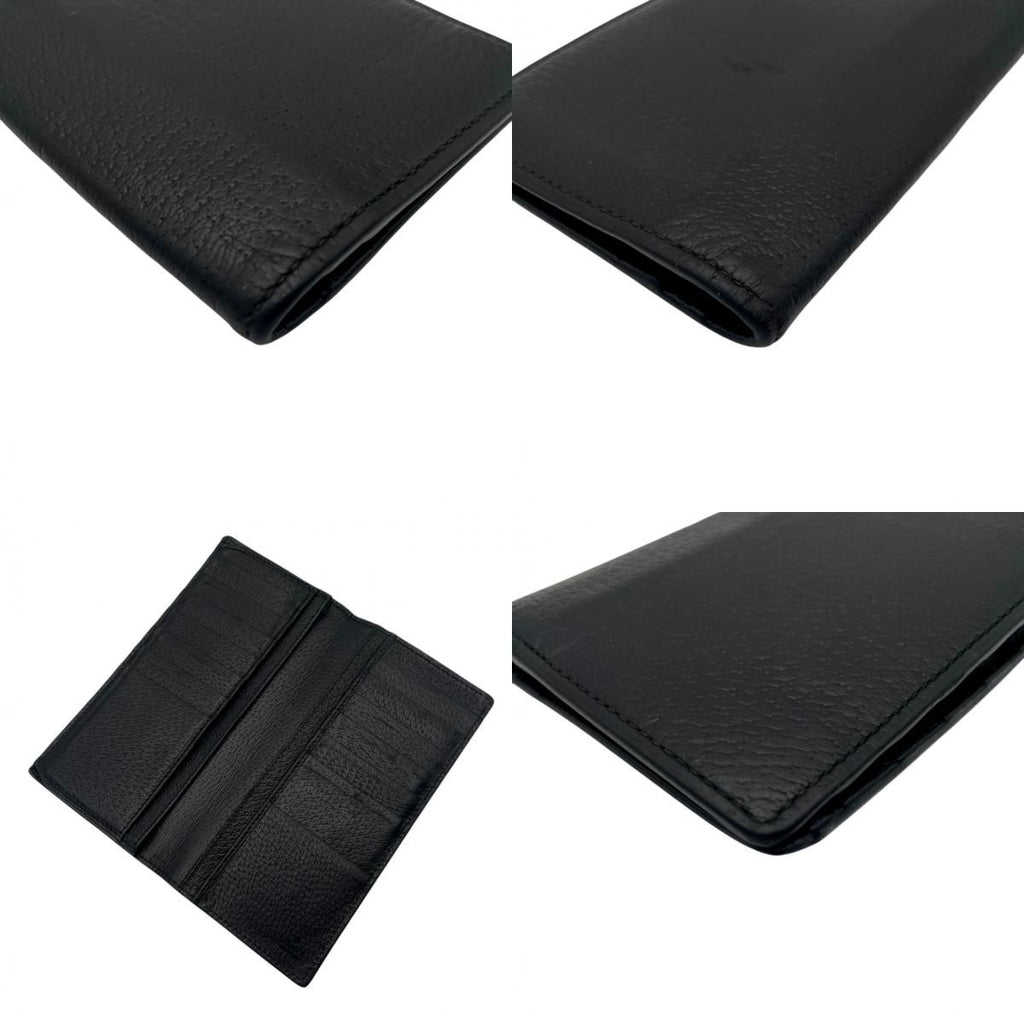 Gucci Wallet GG Marmont Bifold Billfold Leather Black Gold Interlocking Classic — view 9