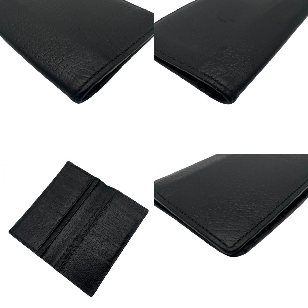 Gucci Wallet GG Marmont Bifold Billfold Leather Black Gold Interlocking Classic — view 9